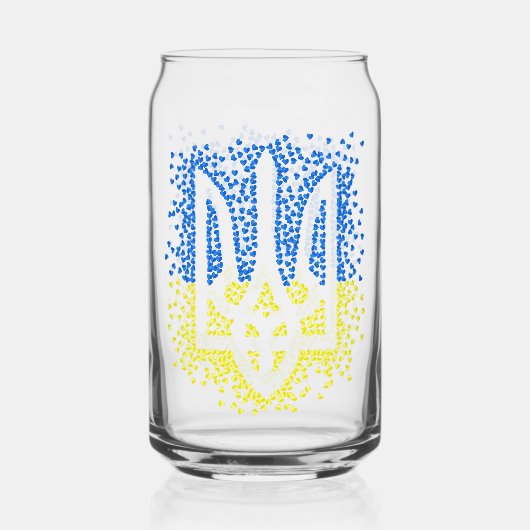 Oekraïense embleem drietand tryzub verstrooiing ha blikvorm glas (Voorkant)