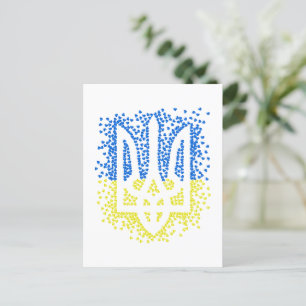 Oekraïense embleem drietand tryzub verstrooiing ha briefkaart