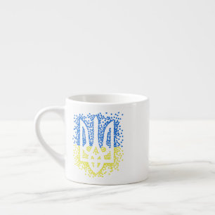 Oekraïense embleem drietand tryzub verstrooiing ha espresso kop