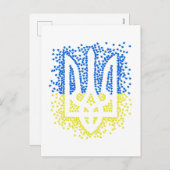 Oekraïense embleem drietand tryzub verstrooiing ha feestdagenkaart (Voorkant / Achterkant)