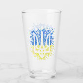 Oekraïense embleem drietand tryzub verstrooiing ha glas (Achterkant)