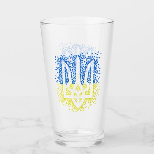 Oekraïense embleem drietand tryzub verstrooiing ha glas (Voorkant)