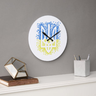 Oekraïense embleem drietand tryzub verstrooiing ha grote klok