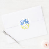 Oekraïense embleem drietand tryzub verstrooiing ha hart sticker (Envelop)