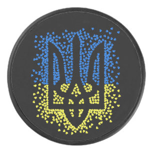 Oekraïense embleem drietand tryzub verstrooiing ha hockey puck