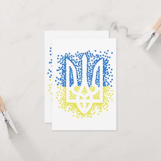 Oekraïense embleem drietand tryzub verstrooiing ha kaart (Voorkant / Achterkant in situ)