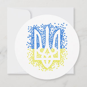 Oekraïense embleem drietand tryzub verstrooiing ha kaart