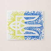 Oekraïense embleem drietand tryzub verstrooiing ha legpuzzel (Horizontaal)