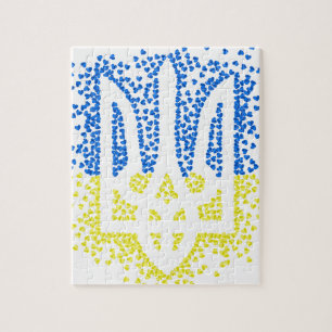 Oekraïense embleem drietand tryzub verstrooiing ha legpuzzel