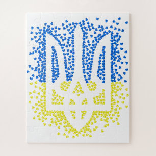 Oekraïense embleem drietand tryzub verstrooiing ha legpuzzel