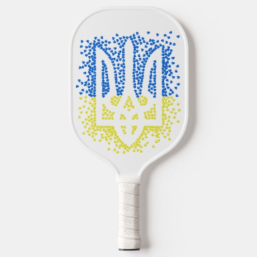 Oekraïense embleem drietand tryzub verstrooiing ha pickleball paddle (Voorkant)