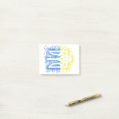 Oekraïense embleem drietand tryzub verstrooiing ha post-it® notes (Op bureau)