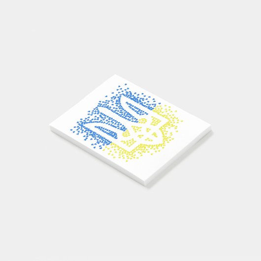 Oekraïense embleem drietand tryzub verstrooiing ha post-it® notes (Schuin)