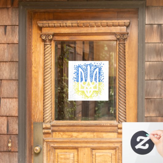 Oekraïense embleem drietand tryzub verstrooiing ha raamsticker (Huis Deur)