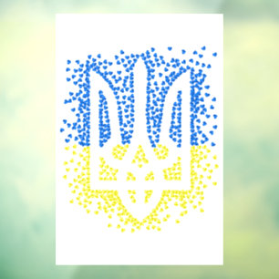 Oekraïense embleem drietand tryzub verstrooiing ha raamsticker