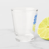 Oekraïense embleem drietand tryzub verstrooiing ha shot glas (Links)