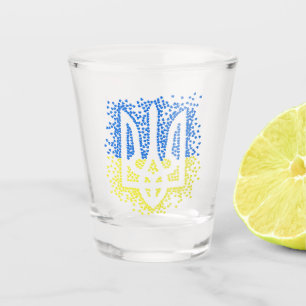 Oekraïense embleem drietand tryzub verstrooiing ha shot glas