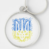 Oekraïense embleem drietand tryzub verstrooiing ha sleutelhanger (Voorkant)