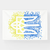 Oekraïense embleem drietand tryzub verstrooiing ha spandoek (Horizontaal)