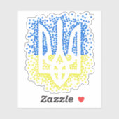 Oekraïense embleem drietand tryzub verstrooiing ha sticker (Vel)