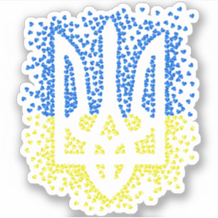 Oekraïense embleem drietand tryzub verstrooiing ha sticker