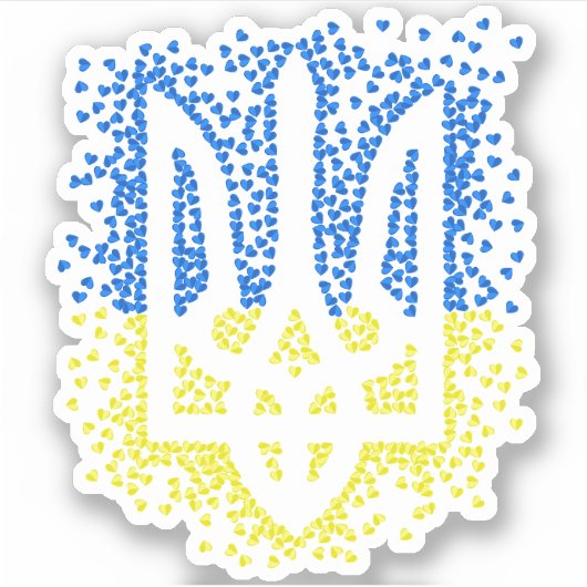 Oekraïense embleem drietand tryzub verstrooiing ha sticker (Voorkant)