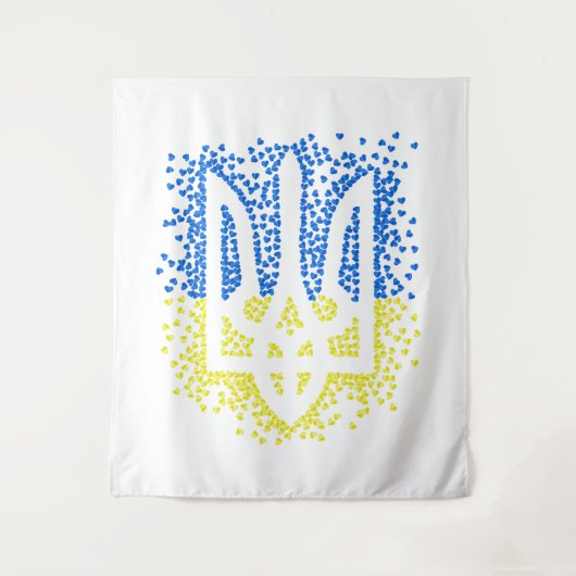 Oekraïense embleem drietand tryzub verstrooiing ha wandkleed (Voorkant)