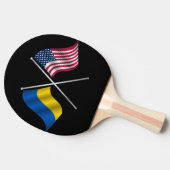 Oekraïense en Amerikaanse vlag Ping Pong Paddle Tafeltennisbatje (Zijkant)
