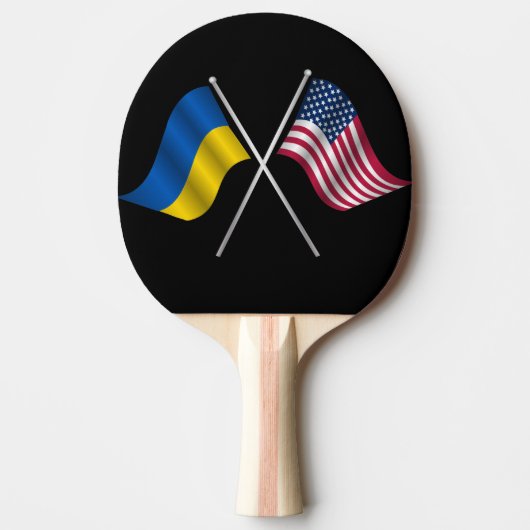 Oekraïense en Amerikaanse vlag Ping Pong Paddle Tafeltennisbatje (Voorkant)