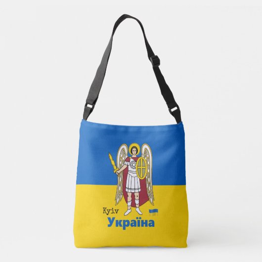 Oekraïense en Kiev - wapenschild, Oekraïense vlag Crossbody Tas (Achterkant)