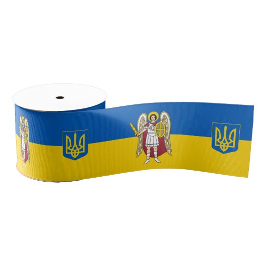 Oekraïense en Kiev - wapenschild, Oekraïense vlag Grosgrain Lint (Spoel)