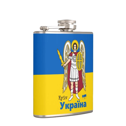 Oekraïense en Kiev - wapenschild, Oekraïense vlag Heupfles (Rechts)