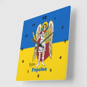 Oekraïense en Kiev - wapenschild, Oekraïense vlag Vierkante Klok (Hoek)