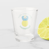 Oekraïense engel kerst vlag gepersonaliseerde teks shot glas (Achterkant)