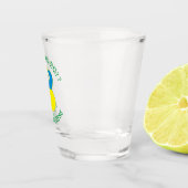 Oekraïense engel kerst vlag gepersonaliseerde teks shot glas (Rechts)