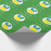 Oekraïense engel kerstvlag gepersonaliseerd cadeaupapier (Hoek)