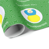 Oekraïense engel kerstvlag gepersonaliseerd cadeaupapier (Rol Hoek)