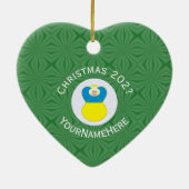 Oekraïense engel kerstvlag gepersonaliseerd keramisch ornament (Achterkant)