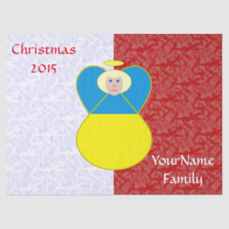 Oekraïense engelenvlag op rood en wit gepersonalis tissuepapier