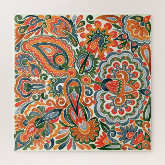 Oekraïense etnische bloem, handgetekende marker. legpuzzel (Horizontaal)