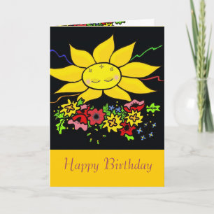 Oekraïense Folk Art Sun Happy Birthday Kaart