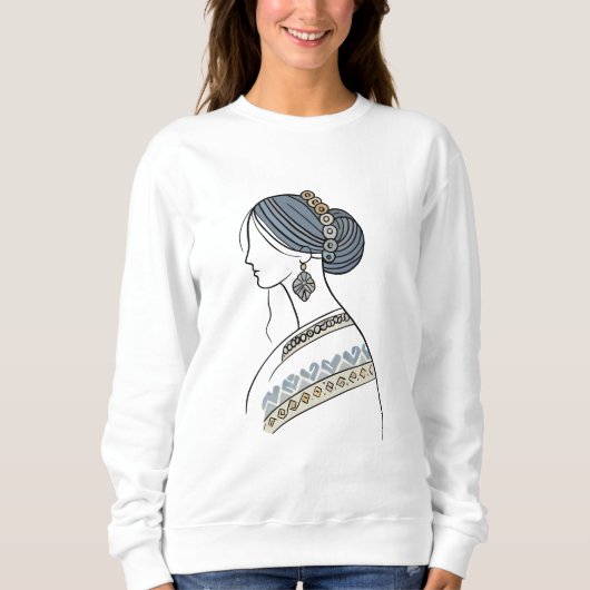 Oekraïense Folk Art Sweatshirt | Line Art (Voorkant)
