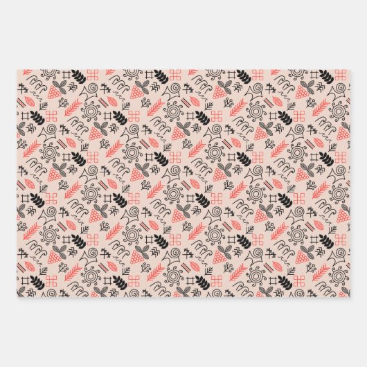 Oekraïense folk bloemen en dier patroon. Oekraïne Inpakpapier Vel (Voorkant 2)