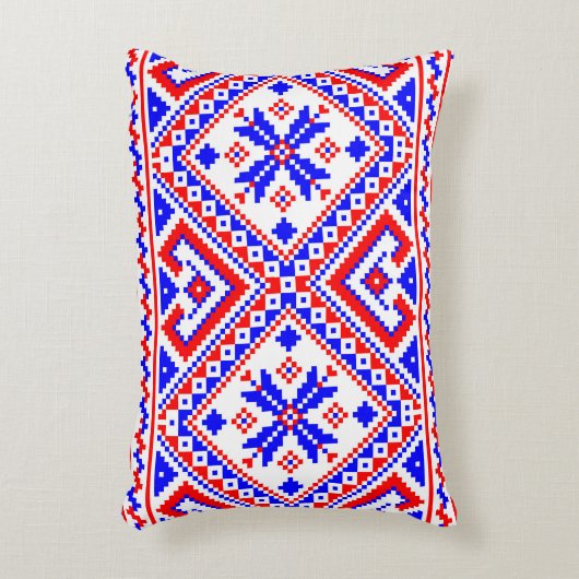 Oekraïense Folk Knoned Pattern Pillow Accent Kussen (Voorkant(Verticaal))