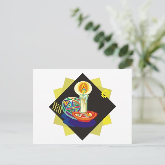 Oekraïense gekleurde eieren (5) briefkaart (Staand voorkant)