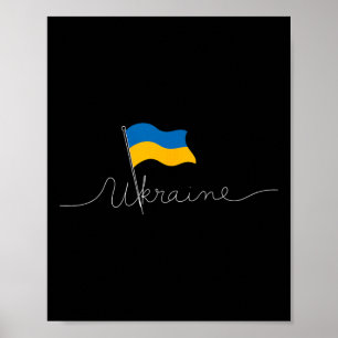Oekraïense handtekening vlaggenmast - Patriottisch Poster