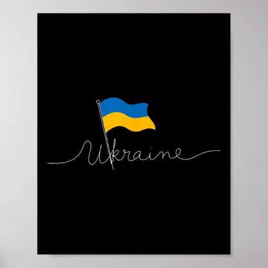 Oekraïense handtekening vlaggenmast - Patriottisch Poster (Voorkant)