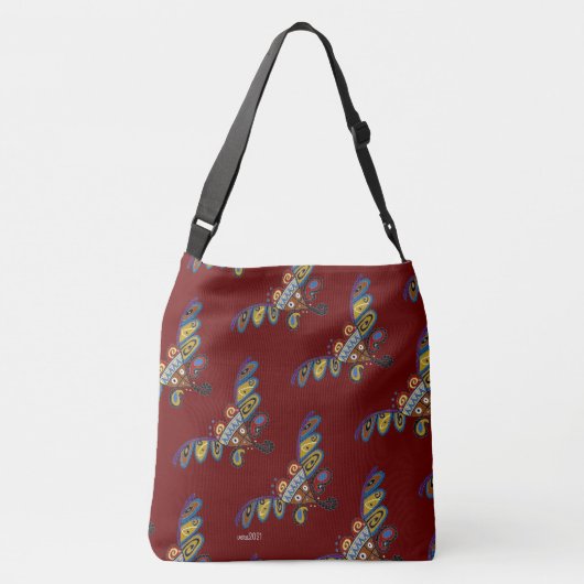 Oekraïense hartkunst crossbody tas (Achterkant)