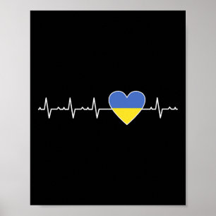 Oekraïense Hartslag Vlag Steun Oekraïense Trots Poster