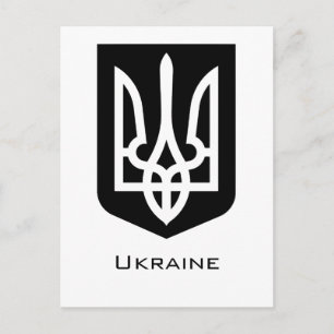 Oekraïense hedendaagse grafische embleem Tryzub Briefkaart